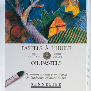 Sennelier Oil Pastels Landscape sett med 24 oljepasteller i jordfarger, grønntoner og himmelblå for landskapsmotiv