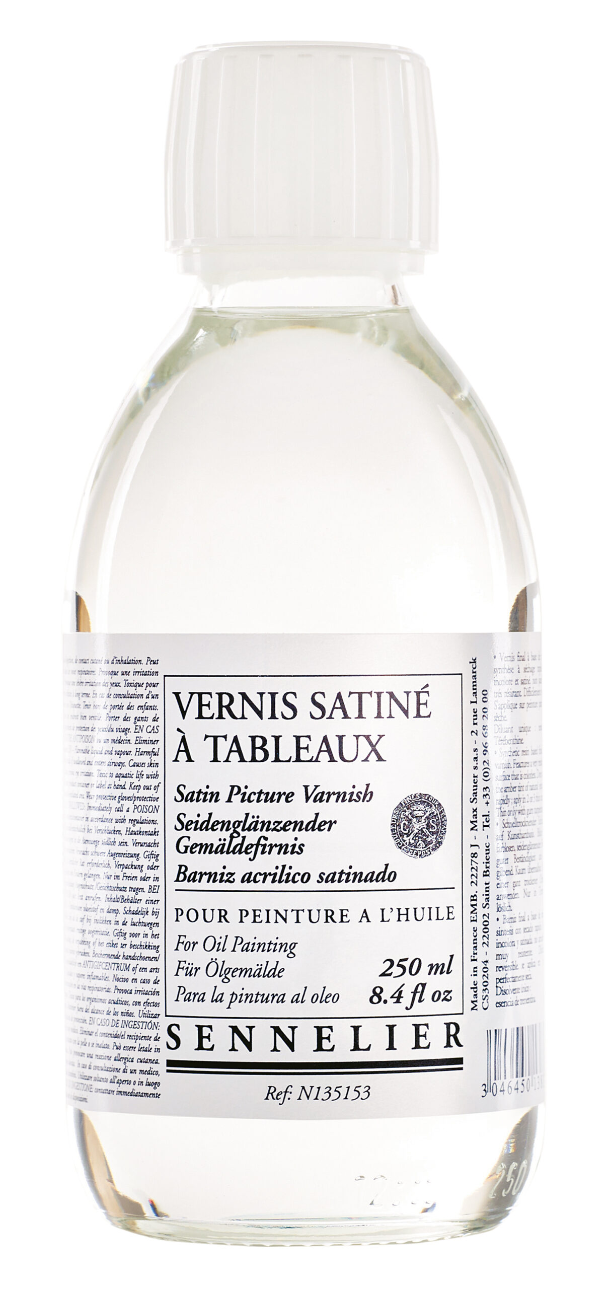 Sennelier satin malingslakk 250 ml for oljemalerier – halvmatt glans