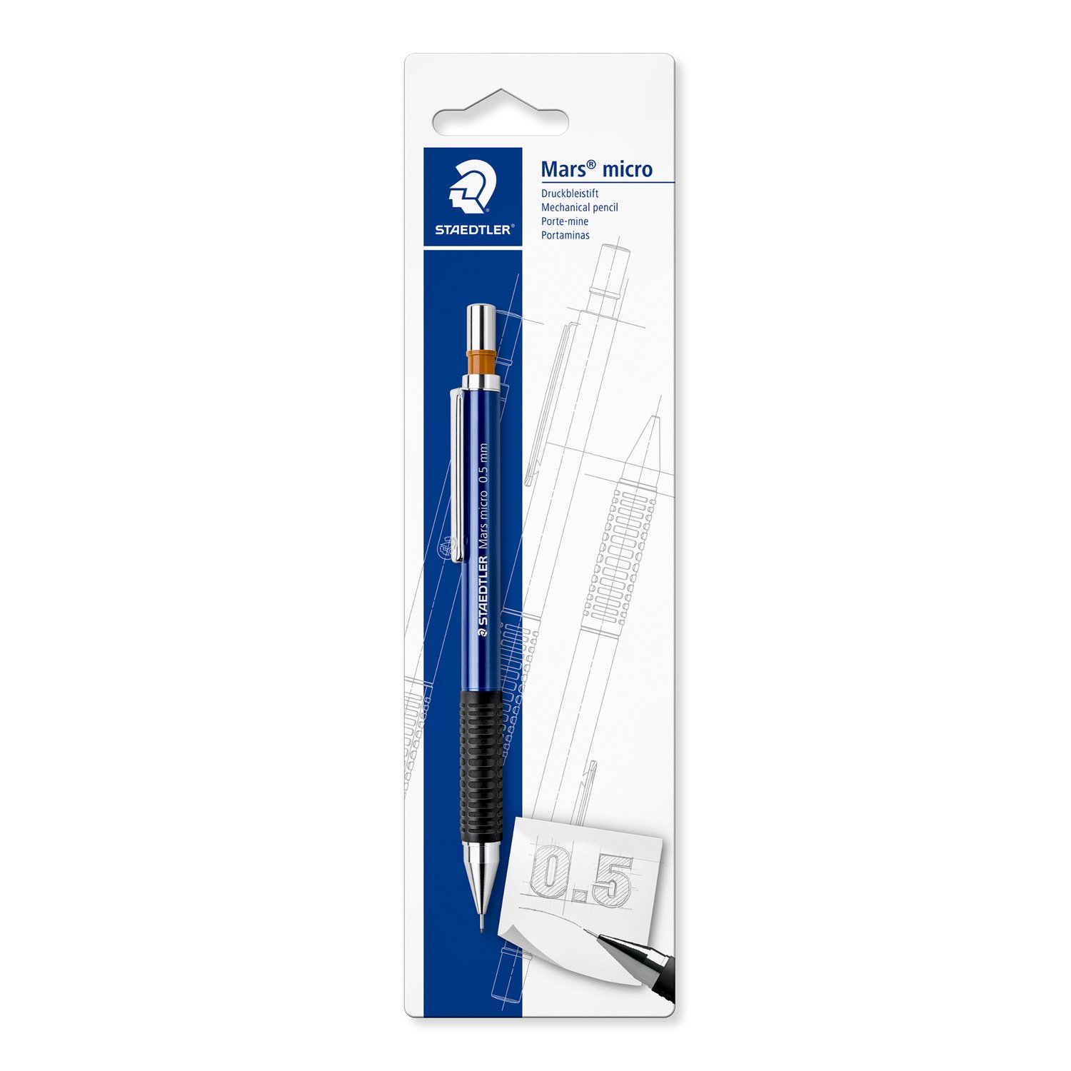 STAEDTLER Mars micro 775 mekanisk blyant 0,5 mm med metallklips og ergonomisk gummigrep