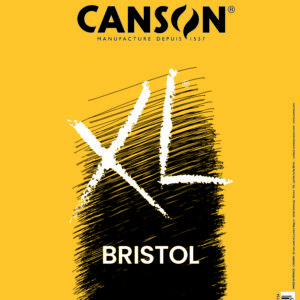 Canson XL Bristol A4 tegneblokk med 180 g/m² ekstra hvitt og glatt papir, 50 ark med spiralbinding.