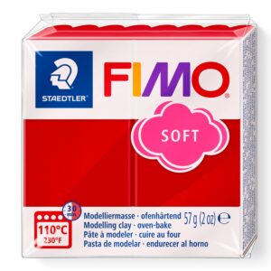 FIMO® Soft 8010 Christmas Red ovnsherdende modellmasse, myk og lett å forme