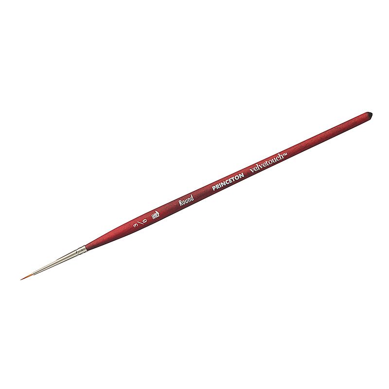 Princeton Velvetouch Round 3/0 pensel med kort skaft og spiss bust for presise detaljer