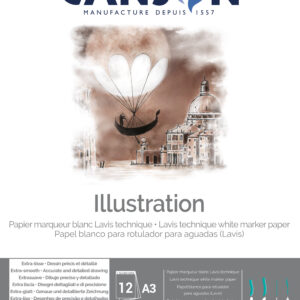 Canson Illustration A3 tegneblokk 200 g glatt illustrasjonspapir for blyant, tusj og blekk