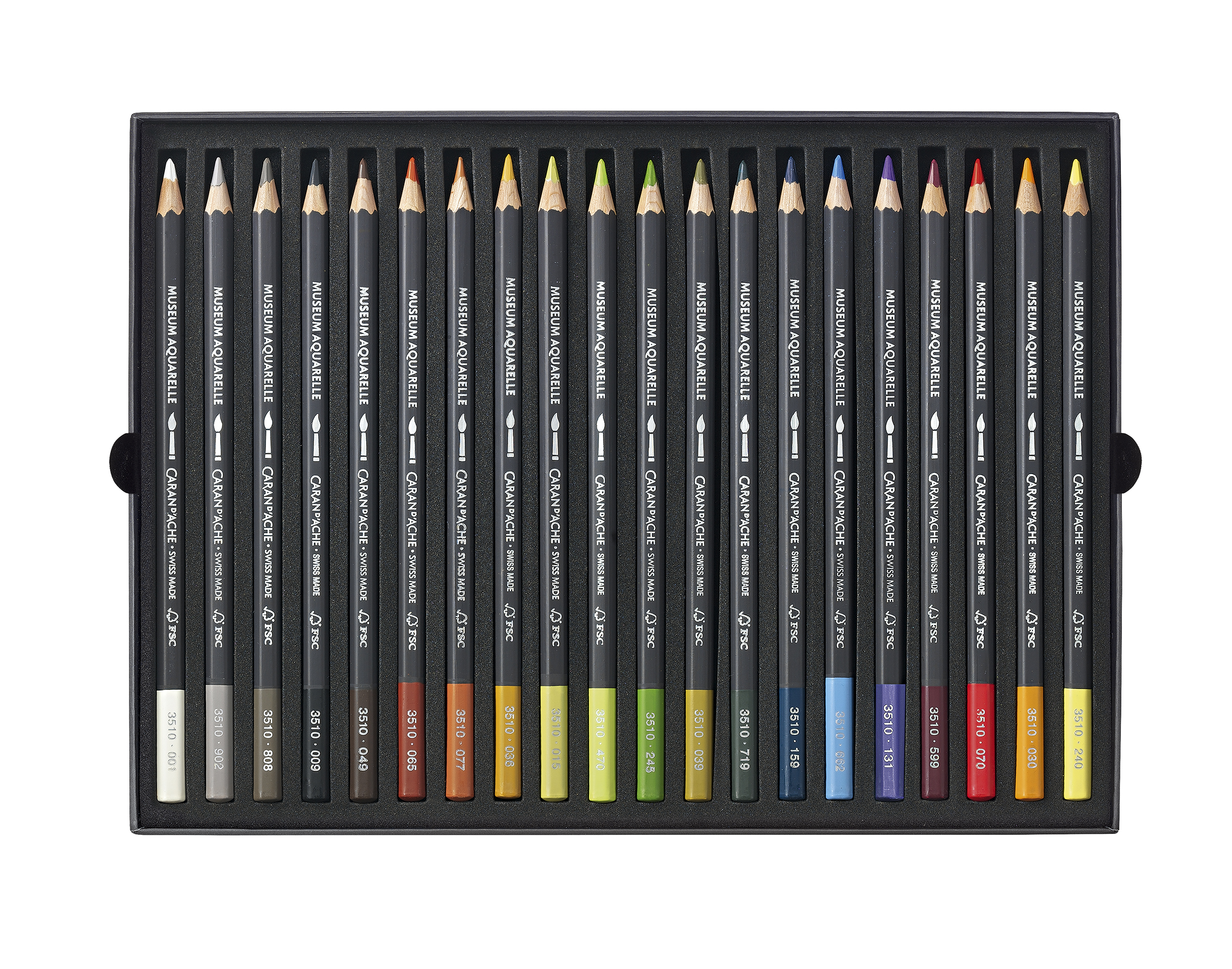 Nærbilde av 3,8 mm kjerne i Caran d’Ache Museum Aquarelle Landscape blyant