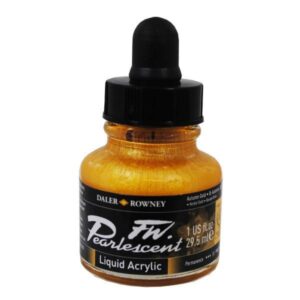 Daler-Rowney FW Pearlescent Acrylic Ink Autumn Gold 29,5 ml med gyllen perlemorseffekt