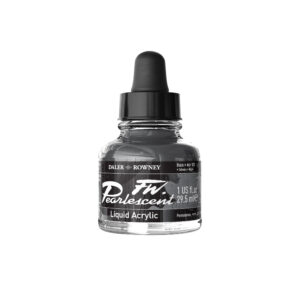 Daler-Rowney FW Pearlescent Acrylic Ink Black 29,5 ml sort akrylblekk med metallic shimmer