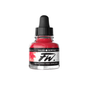 Daler‑Rowney FW Acrylic Ink Crimson 29,5 ml – transparent akrylblekk for kunst, illustrasjon og kreative teknikker