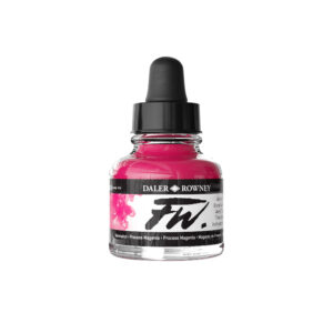 FW Acrylic Ink Process Magenta 29,5 ml fra Daler-Rowney – høypigmentert akrylblekk for illustrasjon, mixed media og kreative prosjekter