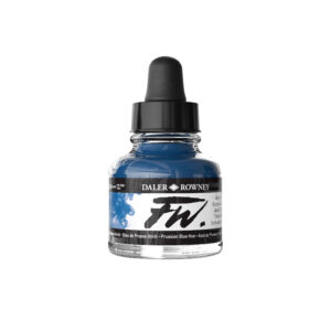 Daler-Rowney FW Acrylic Ink Prussian Blue (Hue) 29,5 ml – semi-transparent akrylblekk for kunst, illustrasjon og kreative teknikker