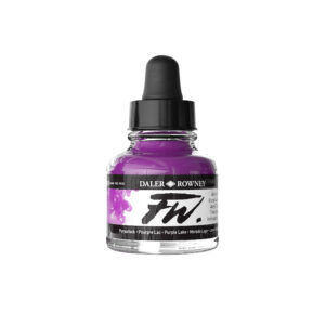Daler‑Rowney FW Acrylic Ink Purple Lake 29,5 ml – pigmentbasert semiopak akrylblekk med dyp lilla farge.