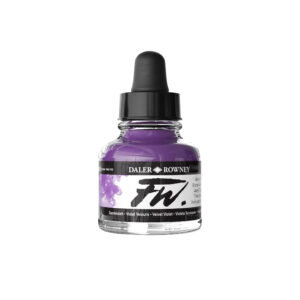 Daler‑Rowney FW Acrylic Ink Velvet Violet 29,5 ml – pigmentbasert transparent akrylblekk i dyp fiolett.