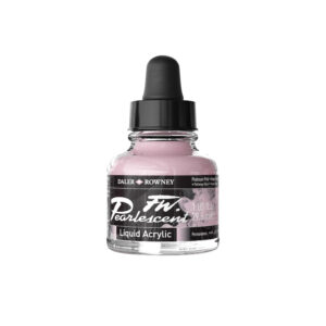 Daler‑Rowney FW Pearlescent Acrylic Ink Platinum Pink 29,5 ml – pigmentbasert transparent akrylblekk med perlemorsskimmer i lys rosa.
