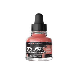 Daler‑Rowney FW Pearlescent Acrylic Ink Volcano Red 29,5 ml – pigmentbasert perlemors akrylblekk i varm rød.