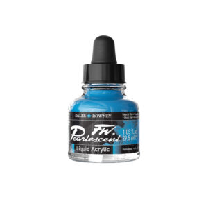 Daler‑Rowney FW Pearlescent Ink Galactic Blue 29,5 ml – transparent akrylblekk med perlemorsglans for kunst, illustrasjon og kreative teknikker