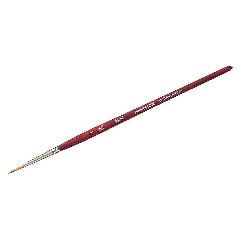 Princeton Velvetouch Round pensel størrelse 2 kortskaftet med syntetiske fibre