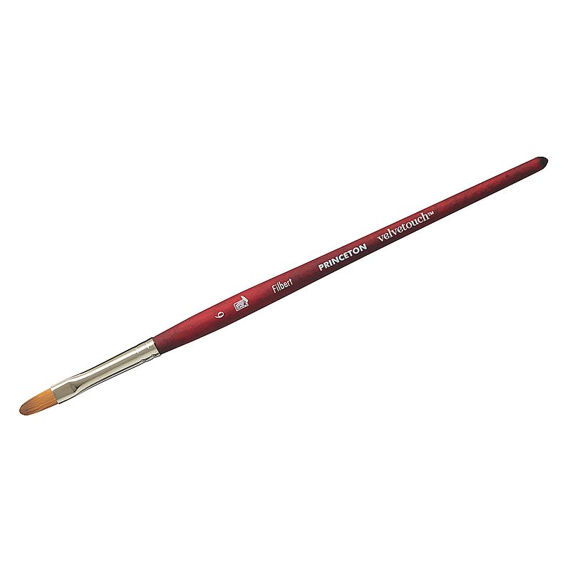 Princeton Velvetouch Filbert pensel størrelse 6 kortskaftet med syntetiske fibre