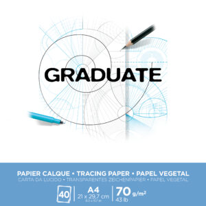 Canson Graduate A4 kalkerpapir 70 g/m² 40 ark, transparent papir for tegning og skisser