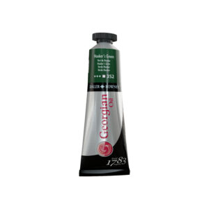 Daler‑Rowney Georgian oljemaling 225 ml i fargen Hooker’s Green med transparent grønn pigmentering og smøraktig konsistens.
