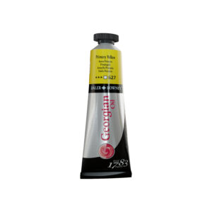 Daler-Rowney Georgian oljemaling 225 ml i fargen Primary Yellow med transparent gul pigmentering og smøraktig konsistens.