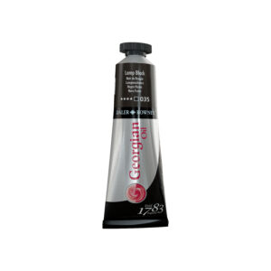 Daler‑Rowney Georgian oljemaling 38 ml i fargen Lamp Black med opak svart pigmentering.
