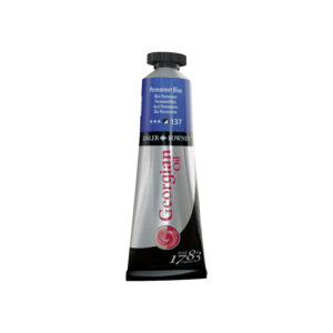 Daler‑Rowney Georgian oljemaling 225 ml i fargen Permanent Blue med semi‑opak blå pigmentering og smøraktig konsistens.