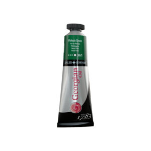 Daler‑Rowney Georgian oljemaling 38 ml i fargen Phthalo Green med transparent blågrønn pigmentering og smøraktig konsistens.