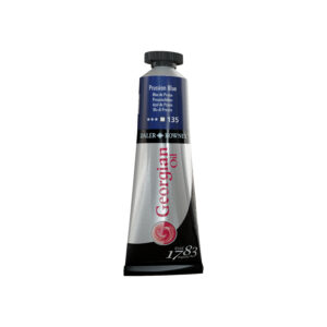 Daler‑Rowney Georgian oljemaling 38 ml i fargen Prussian Blue med transparent blå pigmentering og smøraktig konsistens.