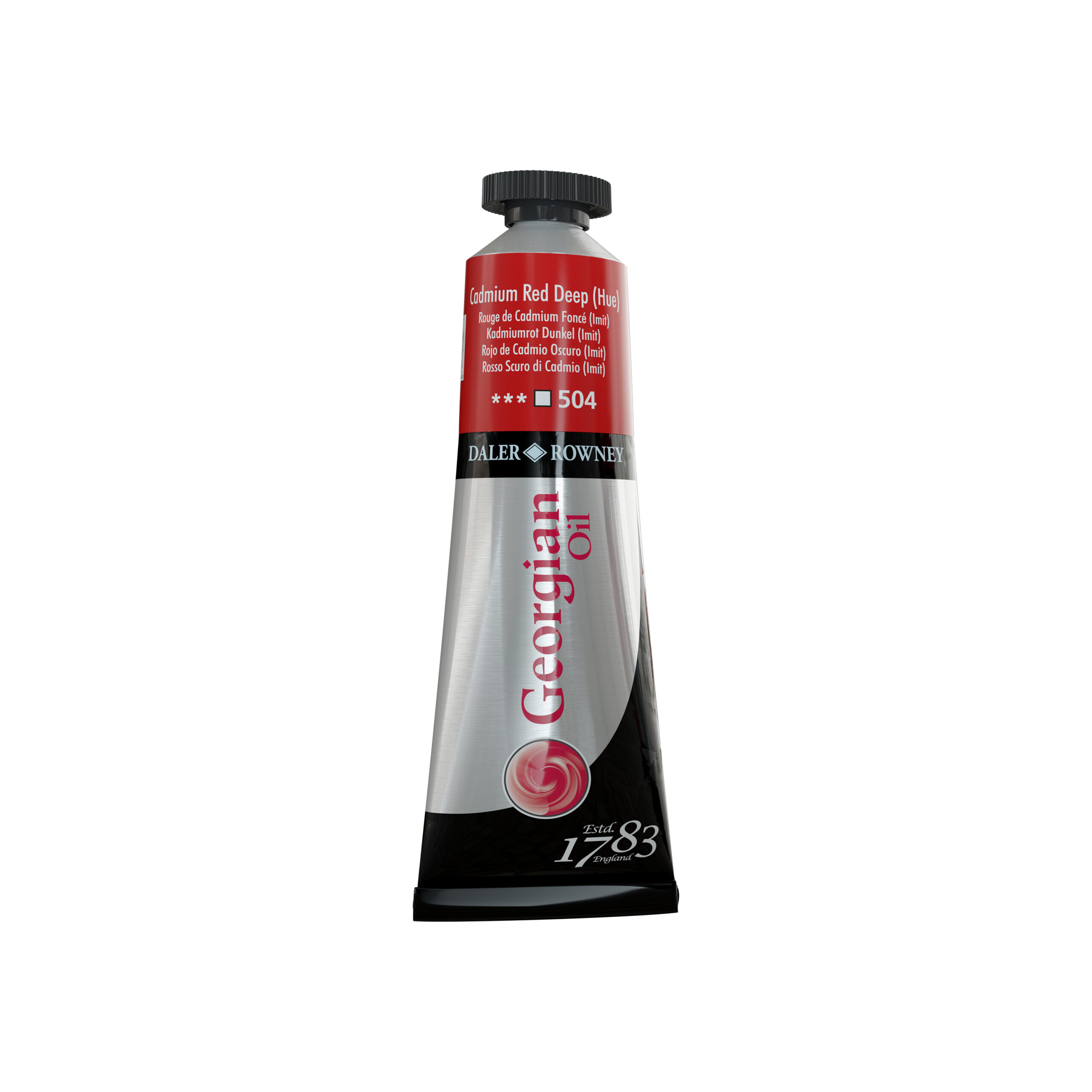 Daler‑Rowney Georgian oljemaling Cadmium Red Deep Hue 225 ml transparent dyp rød kunstmaling