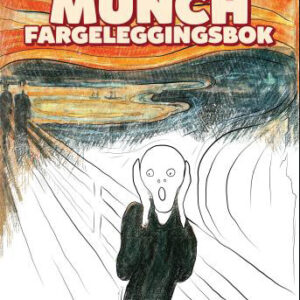 Fargeleggingsbok med Edvard Munch kunstverk som Skrik og Madonna til fargelegging