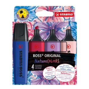 STABILO BOSS ORIGINAL NatureCOLORS Wildflower 4-pack highlightere med naturinspirerte farger