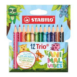 STABILO Trio thick coloured pencils 12-pack fargeblyanter for barn med 12 farger og ergonomisk grep