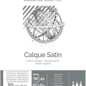 Canson A4 kalkerpapir blokk med 50 ark transparent tegnepapir 90 g/m² for skisser og tekniske tegninger