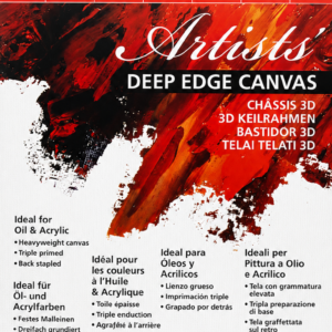 Oppspent Daler-Rowney Deep Stretched Canvas i bomull med dyp blindramme, ferdig grunnet og klar til maling
