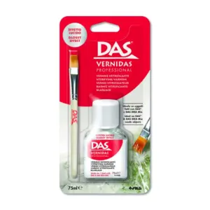 DAS Vernidas Professional 75 ml blank beskyttelseslakk til leire i flaske med pensel