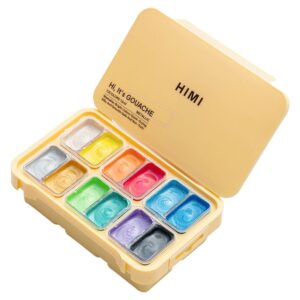 HIMI Twin Cup Gouache med 12 metallic farger