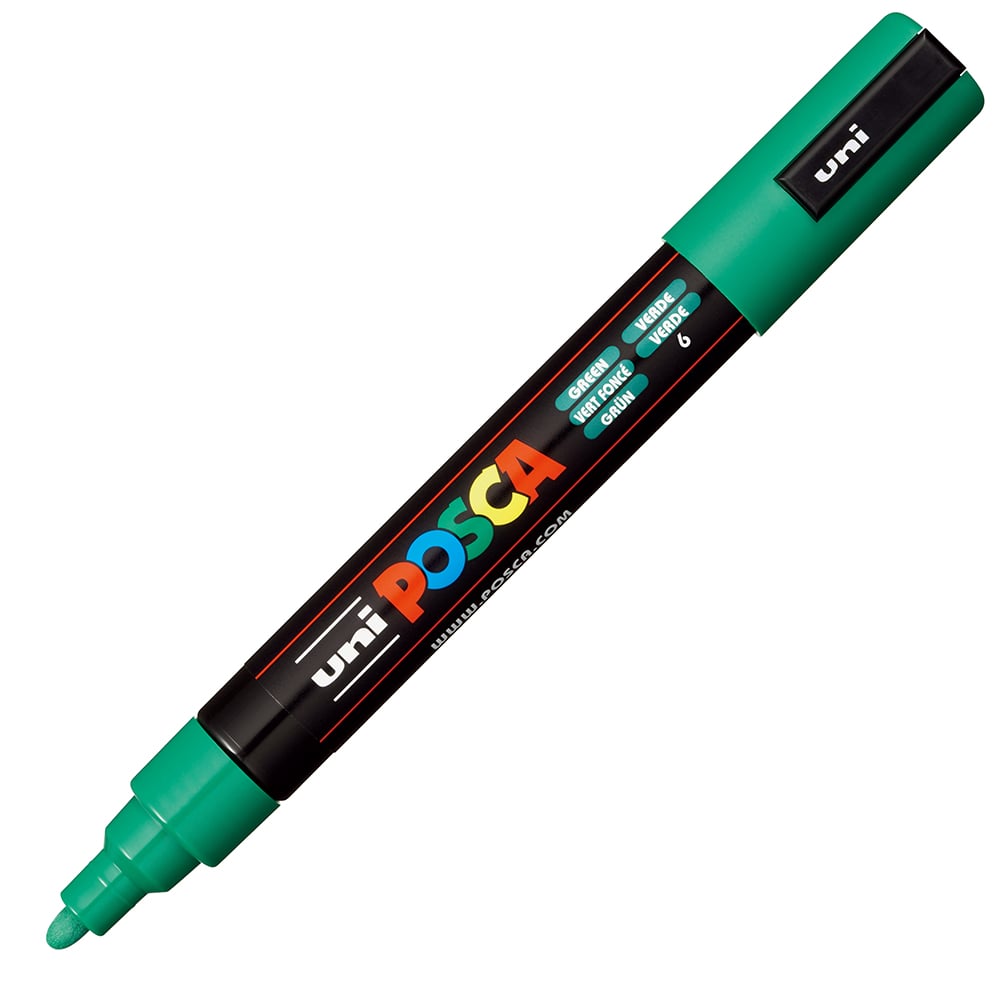 Uni POSCA PC-5M grønn malingstusj med medium spiss