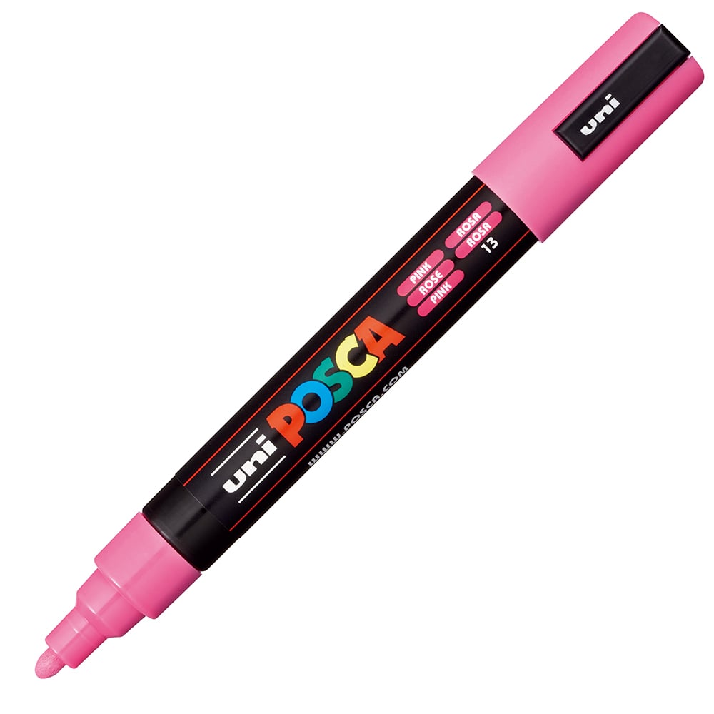 Uni POSCA PC-5M rosa malingstusj med medium spiss