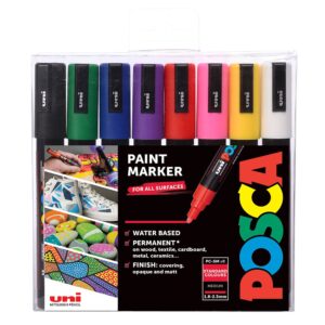 Uni POSCA PC-5M Standardfarger malingstusjer i 8 farger