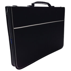 Detalj av sort og polstret Mapac Quartz Portfolio A3