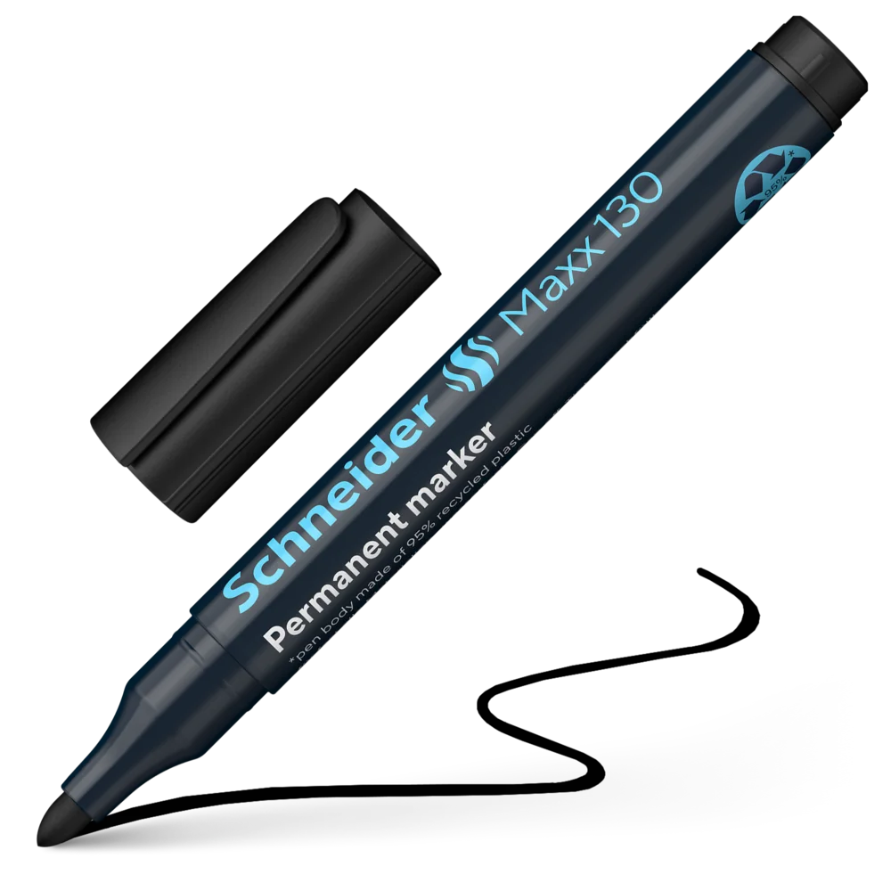 Schneider Maxx 130 permanent marker svart med rund spiss