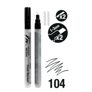 Daler-Rowney FW sett med to tomme, oppfyllbare markerpenner med meiselspiss på 1–3 mm og to ekstra spisser
